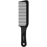 Diane Flat Top Clipper Comb &ndash; Fine Tooth, Hair-Cutting, Styling Tool for Women, Men, Hair Stylists, Barbers, Black, 9.5 Inches, D7024