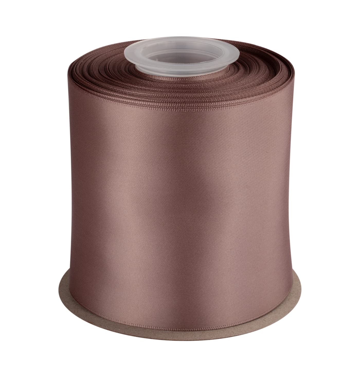 Double Faced Satin Ribbon, 100mm X 22M, Solid Polyester Craft Ribbon, Perfect for Gift Wrapping, Crafts, Wedding Party Ceremony Decoration, Floral Arrangement, Sewing (Chocolate Chip)