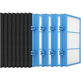 Ancolin 4 PACK Aer1 Replacement Filters for Holmes AER1 Air Filter Replacement for HAPF30AT and HAP242-NUC, 4 Filters + 8 Carbon Enhanced Filters