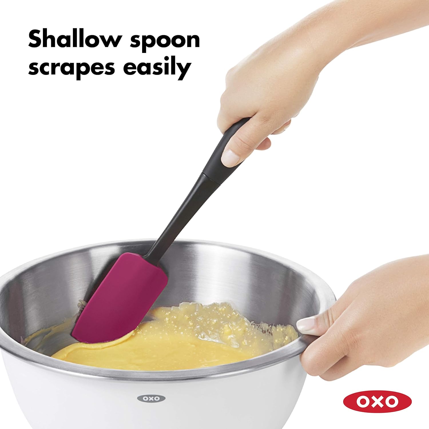 OXO Good Grips 3-piece Silicone Spatula Set, Raspberry/White/Green: Kitchen & Dining