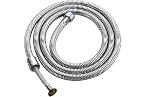 2 Meters/79 Inches Stainless Steel Shower Hose Kink Free Flexible Hose Shower Head Hose with Brass Fittings Explosion-Proof R