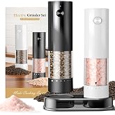 Electric Salt and Pepper Grinder Set - Rechargeable Automatic Salt and Pepper Shakers, Kitchen Appliances with External Adjus