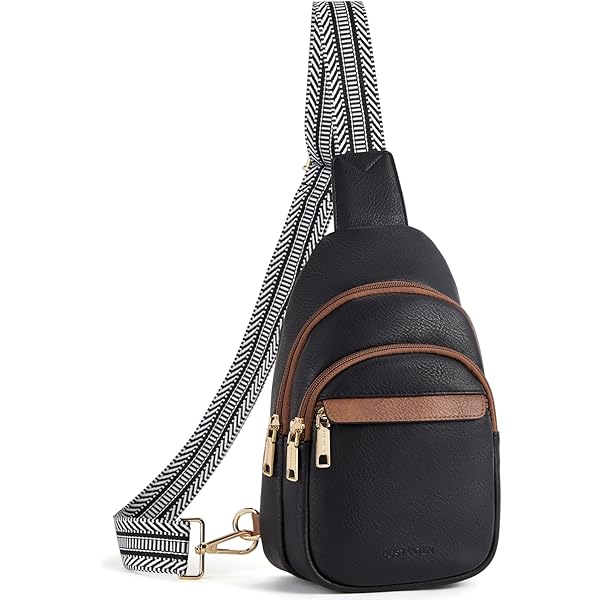 Sac Bandoulière JasGood Cuir - Sac Poitrine Femme - 33.7x17.3cm - Multifonction