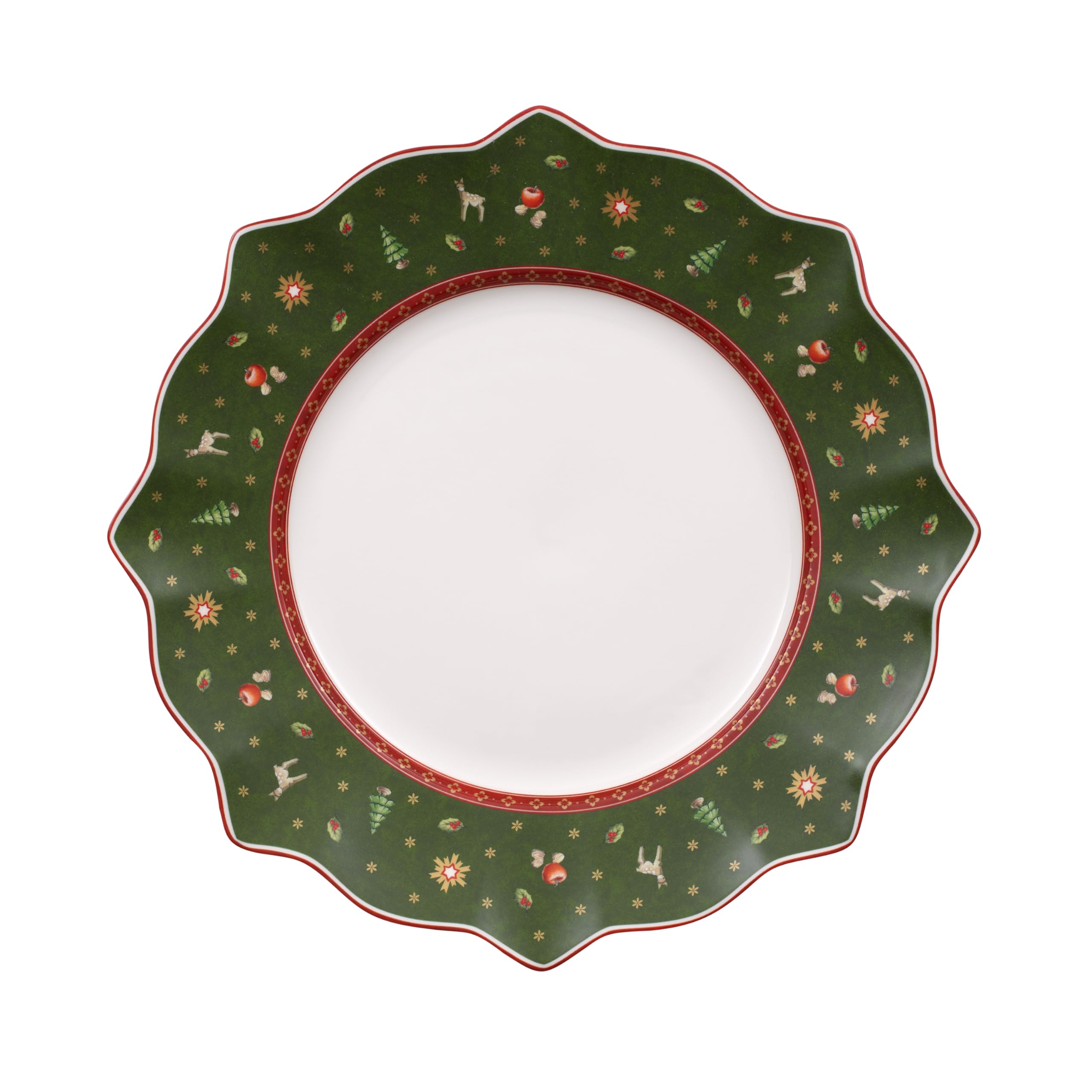 Villeroy & Boch – Toy's Delight Dinner Plate Green and White, Microwave Safe, Christmas, Table, Plate, Dinner Plate, Premium Porcelain