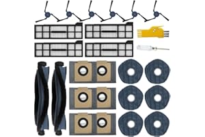 aoteng Replacement Parts for eufy X10 Pro Omni Robot Vacuum Cleaner Accessories Kit 24 Packs 2 Main Brush, 4 Filters, 6 Side 