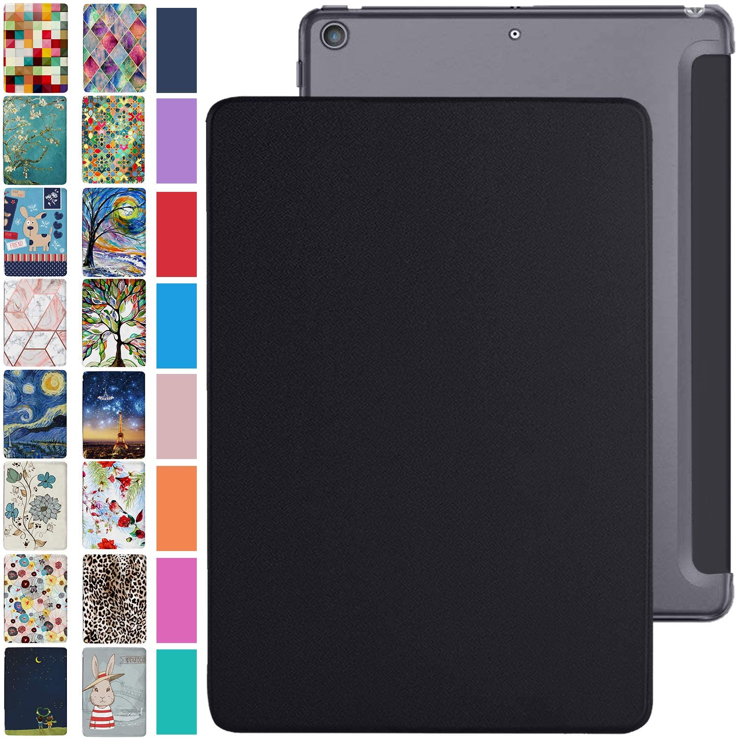 DuraSafe Cases for iPad mini 8.3 Inch 6 Gen [ Mini 6th Generation 2021 ] A2567 A2568 A2569 MK893B/A MK8E3B/A MK8C3B/A Trifold PC Lightweight Smart PU Leather Protective Hard Back Cover - Black