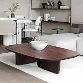 Solid Wood Coffee Tables, Farmhouse Living Room Coffee Table, Modern Center Table for Home Offices, Living Rooms, Hotels, and Cafes Walnut 39.3&times;19.6&times;15.7in