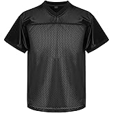 Youth Football Jersey American Football Jersey Sports T-Shirt Blank Kids Football Practice Jersey (Black, M)