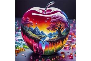 JFYHAB 5D Apple Diamond Painting Landscape, Paint with Diamonds DIY Diamond Art Apple Life of Tree, Diamond Painting by Number Kits Full Drill Rhinestone for Home Wall Decor 12x12inch