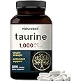 NatureBell Taurine 1,000mg Per Serving, 500 Capsules | Essential Amino Acids Supplement – Double Strength – Antioxidant Support for Heart, Muscle, Brain, & Liver Health – Non-GMO, Gluten Free