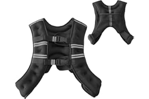 Weighted Vest for Men & Women, Reflective Double-Strap Vest for Strength Training, Running, Cardio, Workout Equipment
