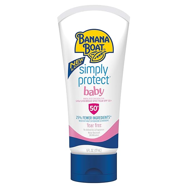 BANANA BOAT SUNCARE BANANA BOAT SIMPLY PROTECT MINERAL-BASED SUNSCREEN LOTION FOR BABY SPF 50+, 6 OZ