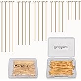 MICROAMOY 150pcs 18K Gold Filled Flat Head Pins Non Tarnish Craft Earring Bracelet Jewelry Making Accessories Supplies (40mm (1.57in), Gold-Flat Head Pin)