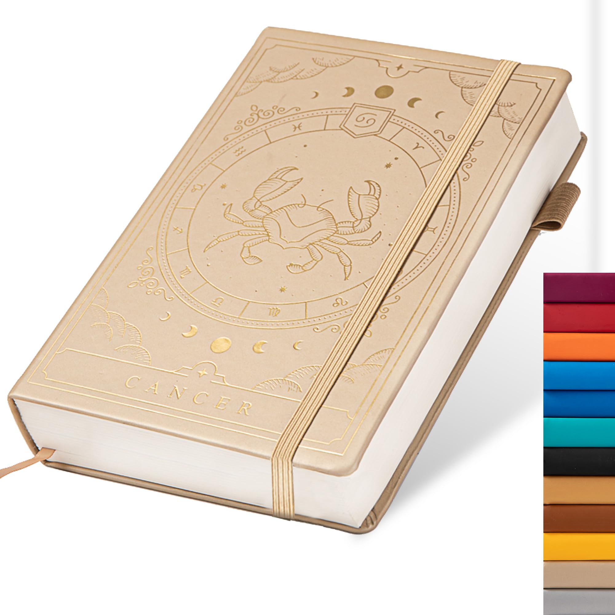 TIEFOSSI Constellations A5 Dotted Hardcover Journal Notebook, 100gsm 400pages Writing Paper, Bullet Organizers Notebook for Women, Men, Teens (Cancer)