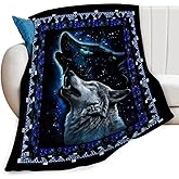 Wolf Blanket Wolfs Print Throw Blankets for Couch Sofa Bed Stuff Decor Lightweight Soft Cozy Fleece Plush Warm Flannel Bedding Blanket for Girls Boys Kids Teen Man Women Adults 40"x50"