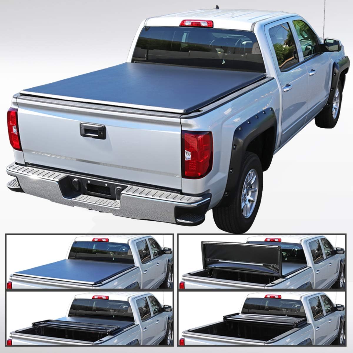 Amazon Com Autozensation For Toyota Tundra Crewmax Trifold Tonneau Cover 5 5ft Short Bed Automotive