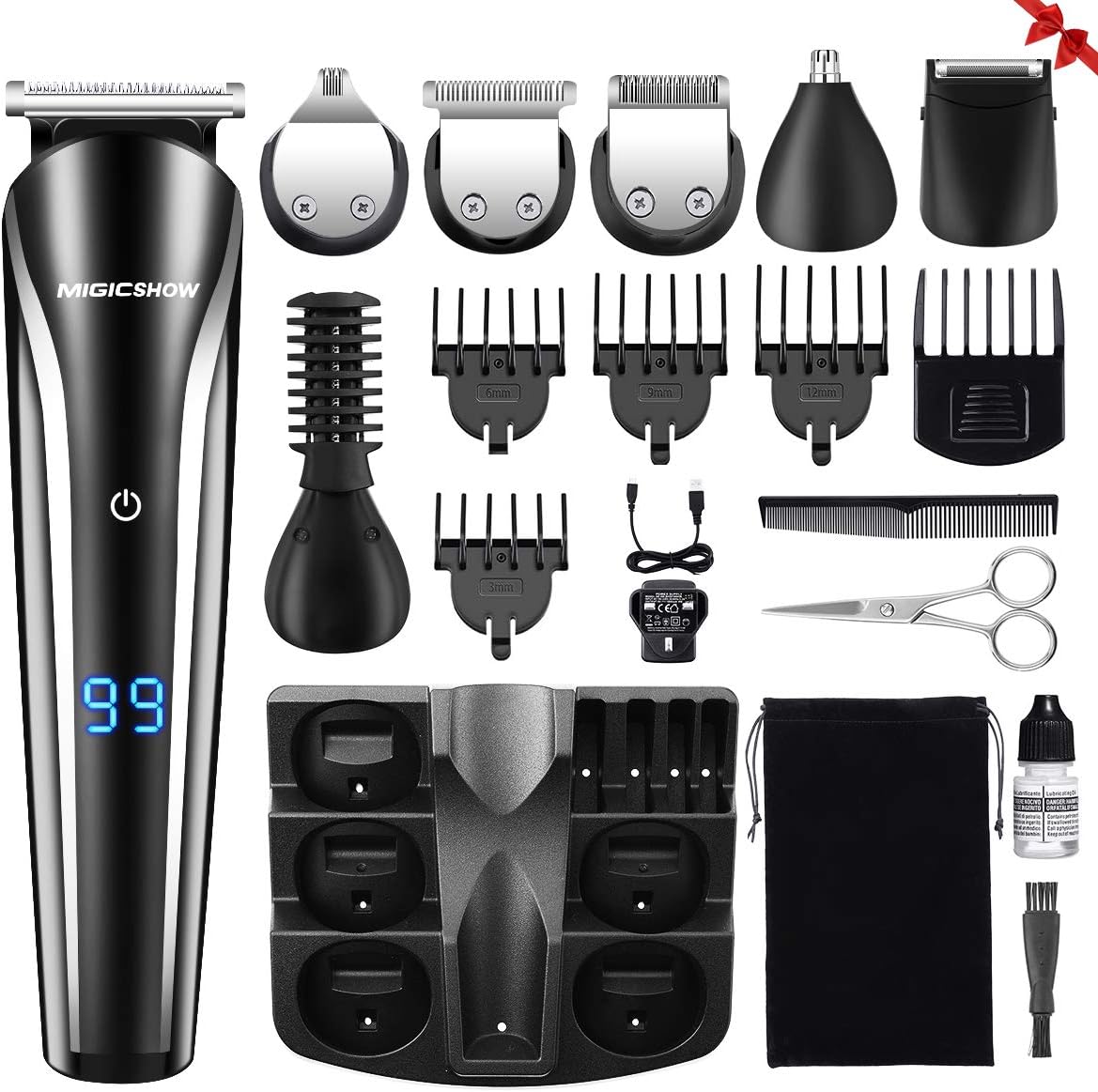 MIGICSHOW Beard Trimmer Men Rechargeable MultiFunctional Mens Grooming