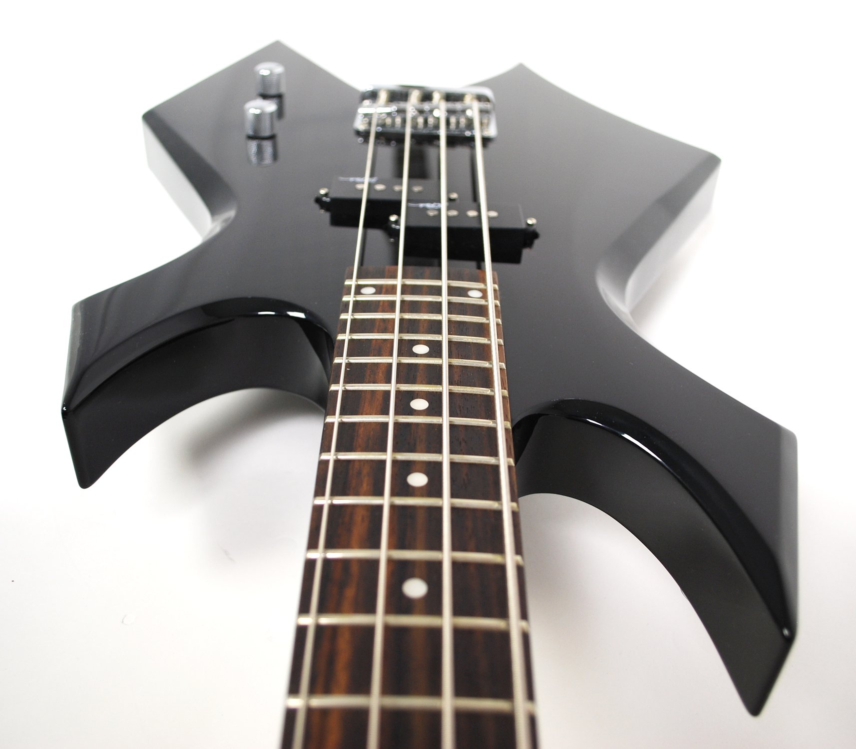 Galleon B.C. Rich Bronze Warlock Electric Bass Guitar, Black