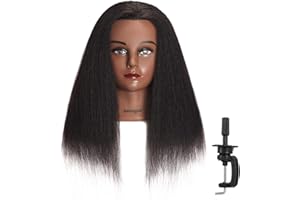 Hairingrid Mannequin Head 14" 100% Real Hair Hairdresser Cosmetology Mannequin Manikin Training Head Hair and Free Clamp Holder (14 Inch)