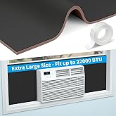 Air Jade Window Air Conditioner Side Panels, Extra Wide 4Ft Surround Insulation Side Foam Panels for Indoor Window AC Unit, AC Window Seal Kit for Summer and Winter, Black