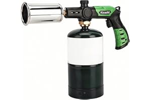 Koackl Propane Torch Head, Powerful Charcoal Torch Lighter, Campfire Starter, Grill Torch with Igniter, Adjustable Flame for Cooking, Soldering(Propane Tank Not Included)