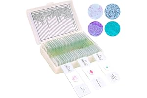 MAXLAPTER 30 Microscope Slides with Specimens, Prepared Microscope Slides Set with Plants Animals Insects for Adults Students Homeschool Basic Biological Science Education