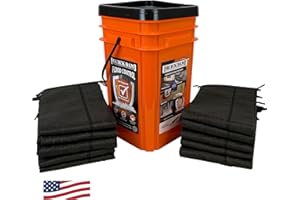 Quick Dam Grab & Go Flood Kit includes 10- 5-ft Flood Barriers in Bucket (QDGG5-10), Orange