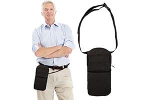 LKLKKC Nephrostomy Tube and Drainage Bag Cover with Adjustable Waist Strap & Catheter Pipe Cover for Nephrostomy Outer Bag Holder (Black)