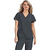 KOI Betsey Johnson Freesia Women's 3-Pocket Scrub Top Charcoal XX-Large