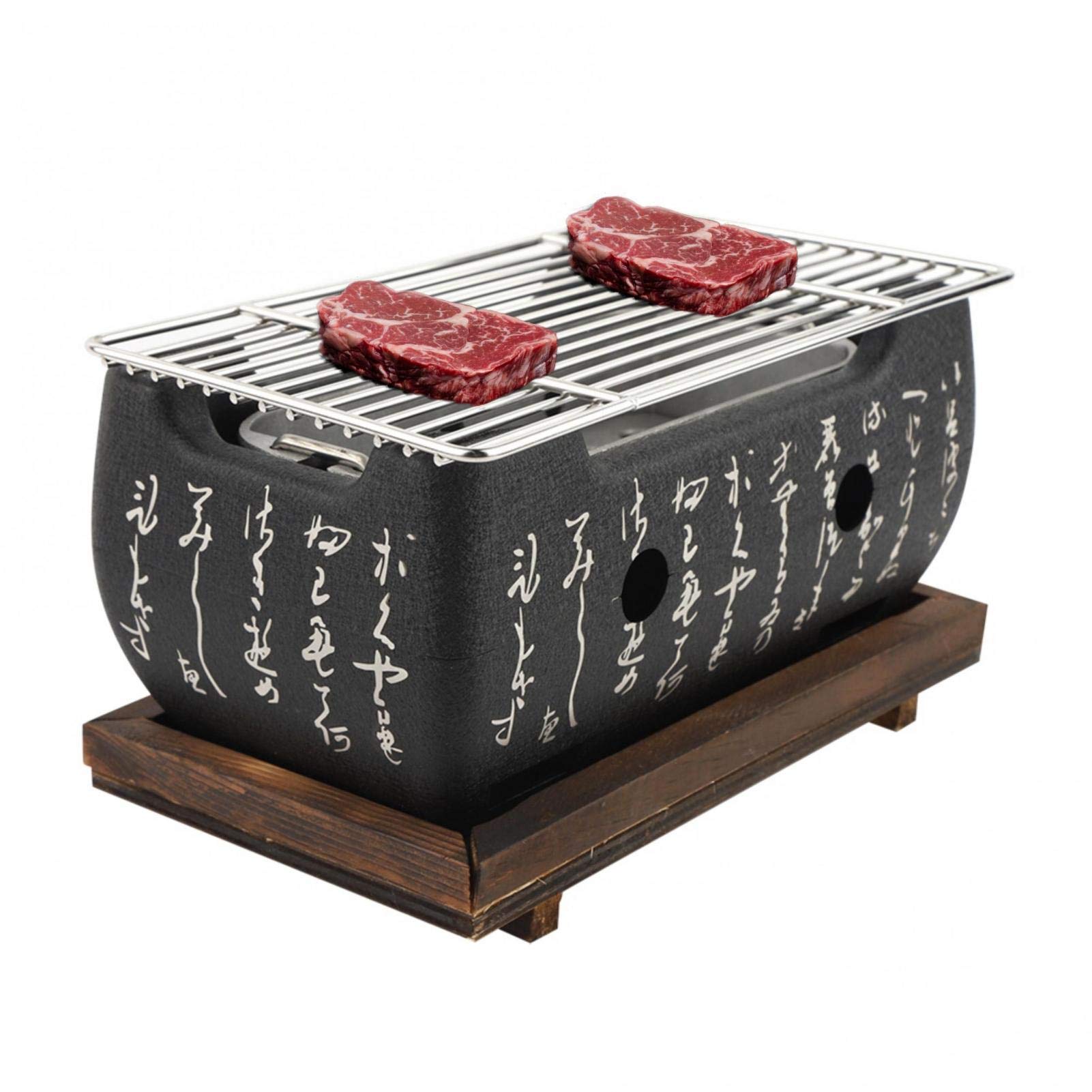 BHDD Yakiniku Japanese Grill, Portable BBQ Stove, Japanese Charcoal Stove Heat Resistant, Independent Carbon Trough for Yakiniku, Robata, Yakitori, Takoyaki, Barbecue