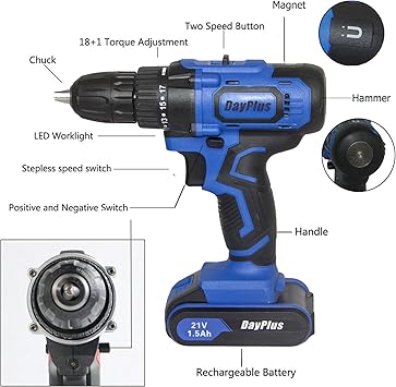 DICN Electric Drill with Battery Power Drill Drivers product image 7