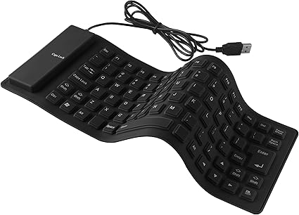 Amazon シリコンキーボード Usb有線 折り畳み式 巻き取り 柔らかいシリコン製 防水 防塵 静音設計 英語配列 85キー 小型 軽量 携帯便利 コンパクト Usb接続 Pc ノートパソコン コンピュータ用 ブラック Sheyi パソコン用キーボード 通販