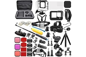 Olinsel Accessories Kit with Waterproof Housing Case for GoPro Hero 11/Hero 10/Hero 9 Black, Water Sports Daily Use Essential