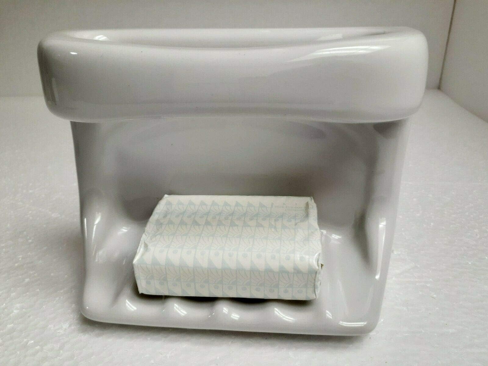 Lenape ProSeries White Ceramic Soap Dish with Cloth Holder