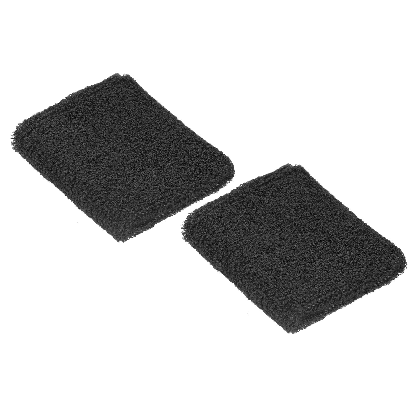 PATIKIL Sports Wristbands 8x8cm, 2 Pack Cotton Terry Cloth Absorbent Sweatband for Tennis Basketball Working Out Athletic Running, Black