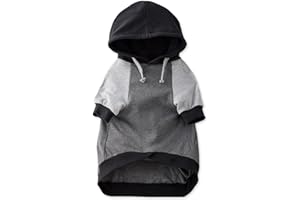 Pet Passion Rocky – The Orginal Lightweight Hooded TEE 100% Organic Cotton Dog Hoodie Pet Coat Sweater for Small, Medium, Large Dogs, Black Color Block, Medium (20-45 lbs)