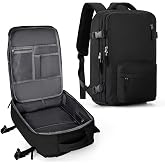 Large Carry on Travel Backpack Women Men,Hiking Gym Waterproof Outdoor Sports Rucksack Casual Daypack Laptop Backpack Personal item Travel Bag Airplane Essentials Spirit Airline Flight Approved,Black