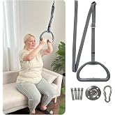 AOSSA Ceiling Trapeze Bar for Standing Assist &ndash; Adjustable Pull Up Strap with Overhead Handle for Elderly, Disabled or Patients, Lift Support Handle for Bed Mobility &amp; Transfer