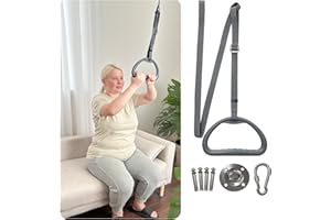 AOSSA Ceiling Trapeze Bar for Standing Assist – Adjustable Pull Up Strap with Overhead Handle for Elderly, Disabled or Patien