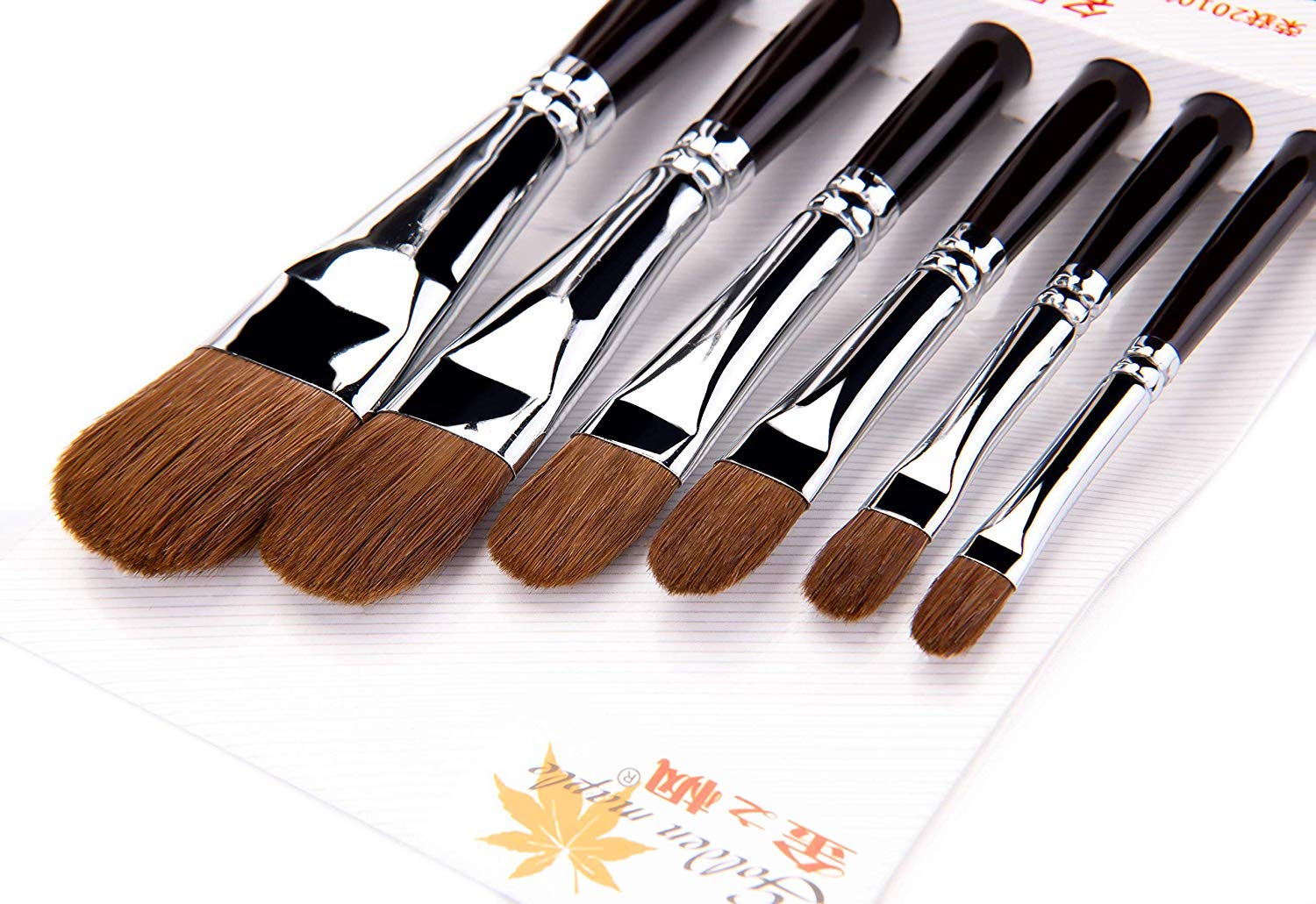 Artist Paint Brushes Professional 6PCS Red Sable (Weasel Hair) Long