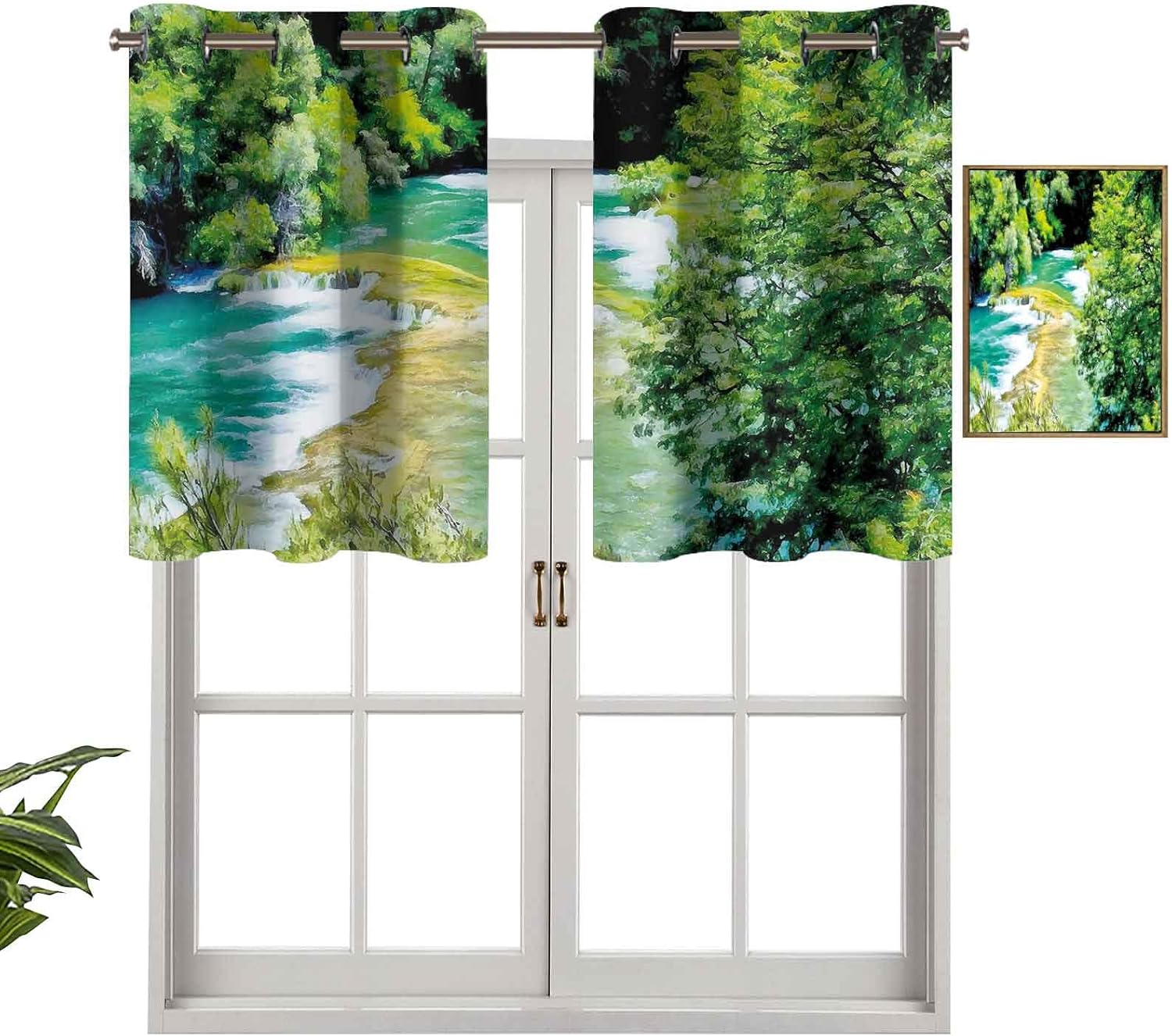 Hiiiman Cenefas cortas rectas con ojales de cocina, exquisitas selvas