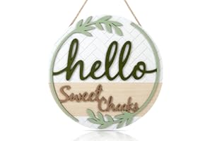 CHDITB Hello Sweet Cheeks 3D Bathroom Sign Decor(11.4”x11.4”), Farmhouse Wooden Bathroom Wall Art Decor with Funny Quote, Rustic Bathroom Decor Wall Sign for Bathtub Restroom Guest Room Toilet