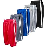 BROOKLYN VERTICAL Boys 5-Pack Athletic Mesh Basketball Shorts with Pockets| Sizes 2T to 18/20