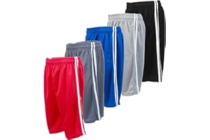 BROOKLYN VERTICAL Boys 5-Pack Athletic Mesh Basketball Shorts with Pockets| Sizes 2T to 18/20