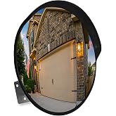 SecurityMan Large 24 Inch Convex Mirror for Blind Spots - Shatterproof Polycarbonate, 180&deg; Wide View for Driveways, Intersections, Warehouses, Roads, and Large Areas - Indoor &amp; Outdoor Security Mirror