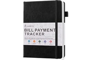 JUBTIC Bill Tracker Notebook, Bill Payment Tracker Monthly Organizer&Bill Book for Budgeting Financial,Monthly Bill Planner Expense &Payments Checklist Organizer-8.3"x5.8",Black