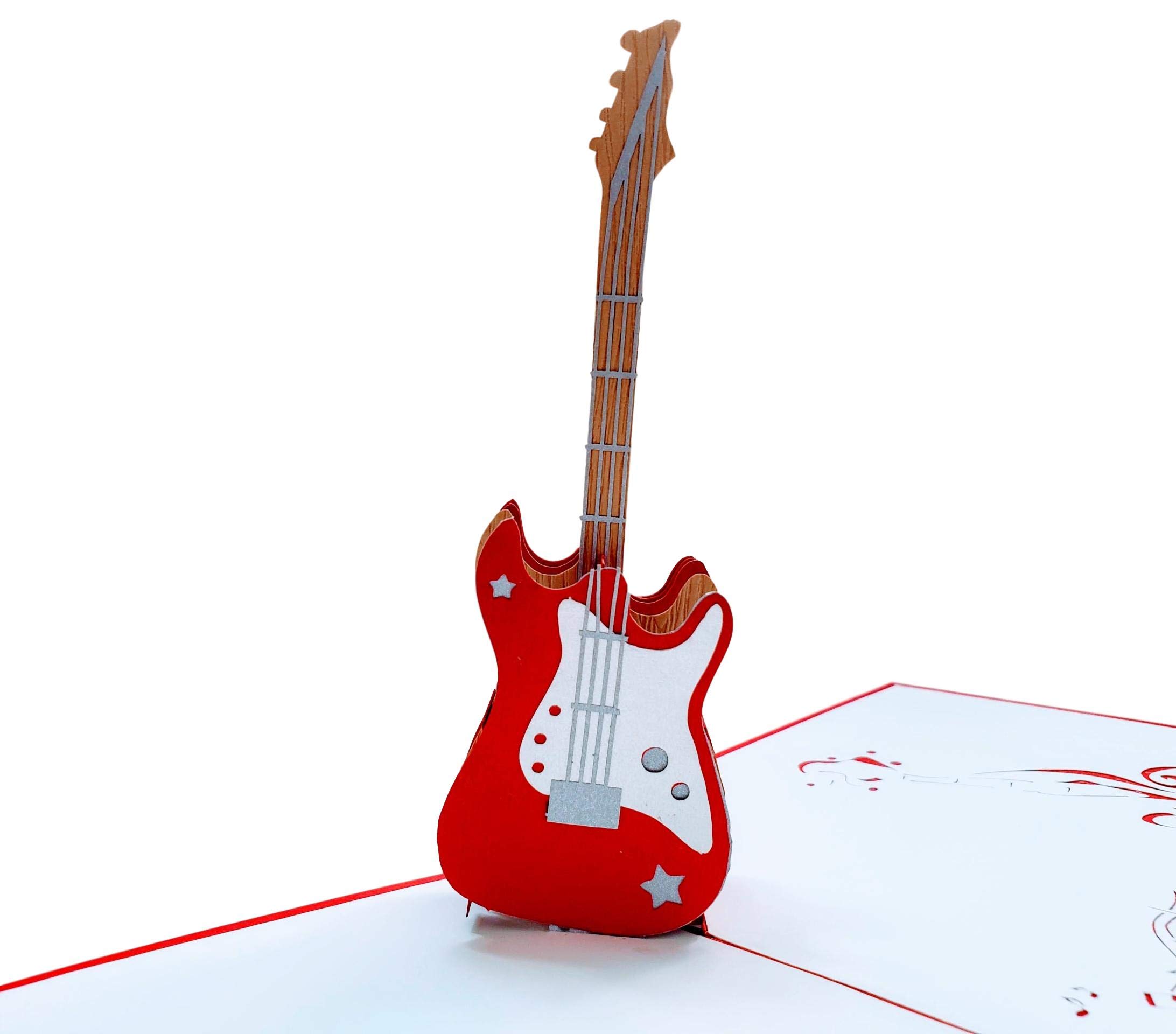 iGifts And Cards Bass Guitar Pop Up Greeting Card - Friendship Happy Birthday Music Lovers Awesome Thank You Rock N Roll Congrats Celebration