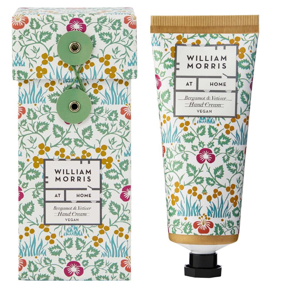 William Morris At Home Hand Cream 100ml, Camelina Sativa Oil, Shea Butter, Hand Moisturiser, Travel Size, Vegan and Cruelty Friendly, Beauty Gift For Her, Sustainably Packaged