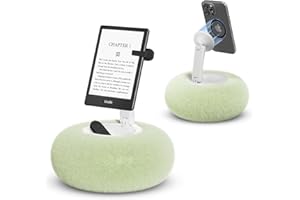 SupeDesk Magnetic Phone Pillow Stand, Adjustable Phone Holder for Bed,Lap,Desk, Cozy Phone Pillow Holder with Bowl and Suction Cup Bottom, Compatible with 3.5-7" Phones/E-Readers/Kindles, Green