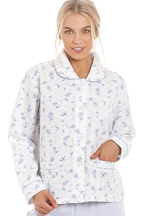 Camille Lingerie Bettjacke im Klassischen Stil Gesteppt Blaues Rosenmuster 42/44
